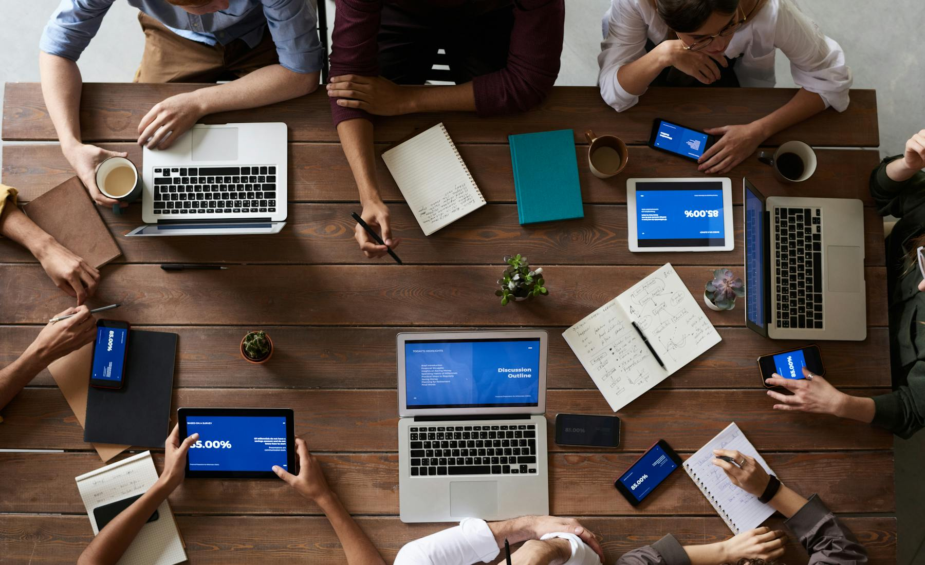 Corporate culture illustration with team, product, and strategy themes